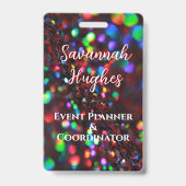 濃い赤きらめくID バッジ (Front)