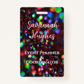 濃い赤きらめくID バッジ (正面)