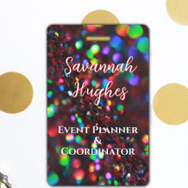 濃い赤きらめくID バッジ