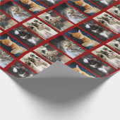 濃い赤で自分で5枚の写真を作成 ラッピングペーパー (角)