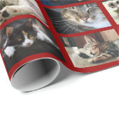 濃い赤で自分で5枚の写真を作成 ラッピングペーパー (ロールコーナー)