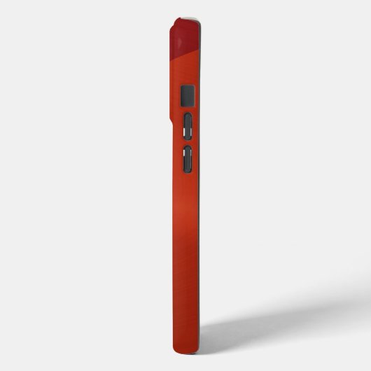 濃い赤とオレンジのメタリックテクスチャ、モノグラム Case-Mate iPhoneケース (裏面 / 左)