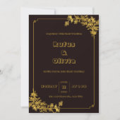 濃い赤とオレンジの美的結婚式招待状 招待状 (正面)