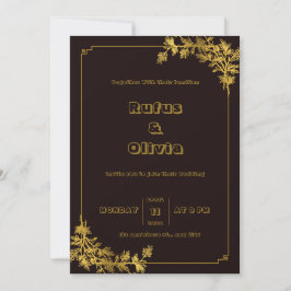 濃い赤とオレンジの美的結婚式招待状 招待状