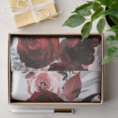 濃い赤とピンクのフローラ緑結婚白 薄葉紙 (ギフト)