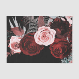 濃い赤とピンクの花フローラ結婚緑 薄葉紙