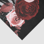 濃い赤とピンクの花フローラ結婚緑 薄葉紙 (詳細)