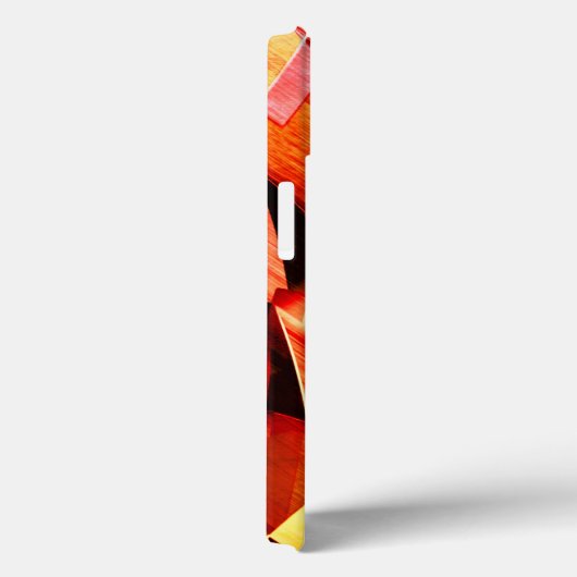 濃い赤と強い筋が付いた黄変のバンド Case-Mate iPhoneケース (裏面 / 右)