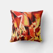 濃い赤と強い縞の黄変のミックス クッション (裏面)