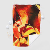 濃い赤と強い縞の黄変のミックス ゴルフタオル (インサイチュ)