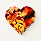 濃い赤と強い縞の黄変のミックス ノートブック (裏面)