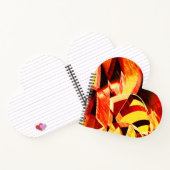 濃い赤と強い縞の黄変のミックス ノートブック (内部)