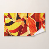 濃い赤と強い縞の黄変のミックス バスタオルセット (ハンドタオル)