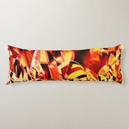 濃い赤と強い縞の黄変のミックス ボディピロー