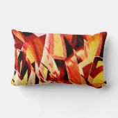 濃い赤と強い縞の黄変のミックス ランバークッション (裏面)