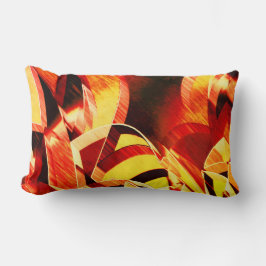 濃い赤と強い縞の黄変のミックス ランバークッション