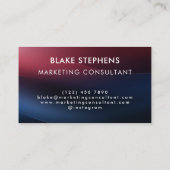 濃い赤と濃い青のグラデーション企業の 名刺 (裏面)