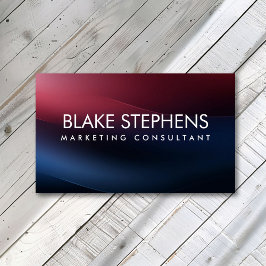 濃い赤と濃い青のグラデーション企業の 名刺