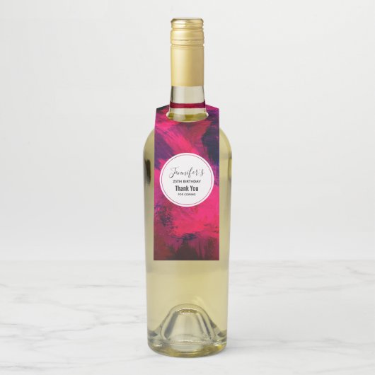 濃い赤と紫とはっきりした抽象芸術モダンイベント ボトルネックタグ (ボトル)