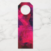 濃い赤と紫とはっきりした抽象芸術モダンイベント ボトルネックタグ (裏面)