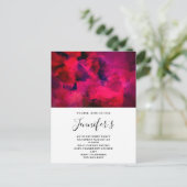 濃い赤と紫のはっきりした抽象芸術モダン誕生日 インビテーションポストカード (スタンド正面)