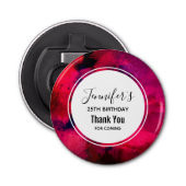 濃い赤と紫のはっきりした抽象芸術モダン誕生日 栓抜き (正面)