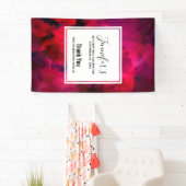 濃い赤と紫のはっきりした抽象芸術モダン誕生日 横断幕 (インサイチュ)