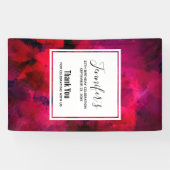 濃い赤と紫のはっきりした抽象芸術モダン誕生日 横断幕 (横)