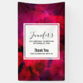 濃い赤と紫のはっきりした抽象芸術モダン誕生日 横断幕 (縦)