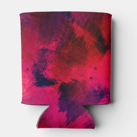 濃い赤と紫のはっきりした抽象芸術モダン誕生日 缶クーラー (裏面)