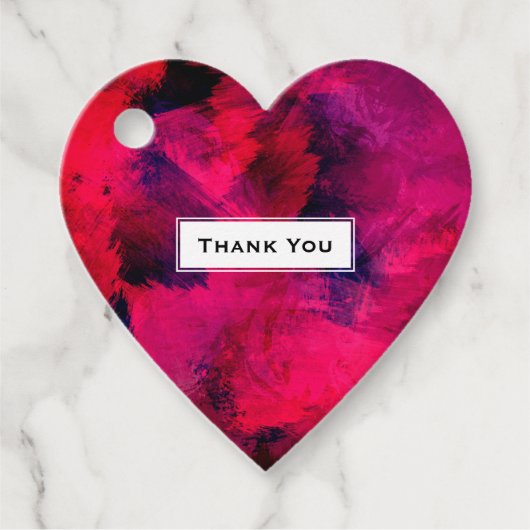 濃い赤と紫のはっきりした抽象芸術 フェイバータグ (正面)