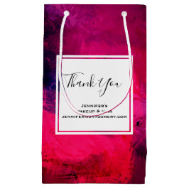 濃い赤と紫のボールドなモダン抽象デザインの感謝カード スモールペーパーバッグ