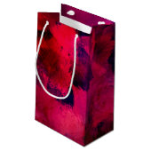 濃い赤と紫のボールドなモダン抽象デザインの感謝カード スモールペーパーバッグ (裏面アングル)