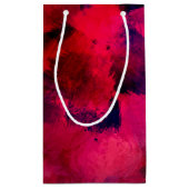 濃い赤と紫のモダンな抽象的な感謝の気持ち スモールペーパーバッグ (裏面)