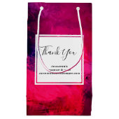 濃い赤と紫のモダンな抽象的な感謝の気持ち スモールペーパーバッグ (正面)