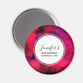 濃い赤と紫のモダンな抽象的な誕生日 マグネット (正面/裏面)