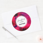 濃い赤と紫の抽象芸術モダンキャンドル ラウンドシール (封筒)