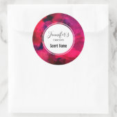 濃い赤と紫の抽象芸術モダンキャンドル ラウンドシール (バッグ)