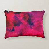 濃い赤と紫はっきりしたとモダン抽象芸術 アクセントクッション (正面)