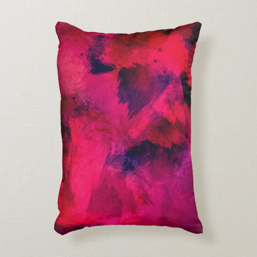 濃い赤と紫はっきりしたとモダン抽象芸術 アクセントクッション (正面(垂直))