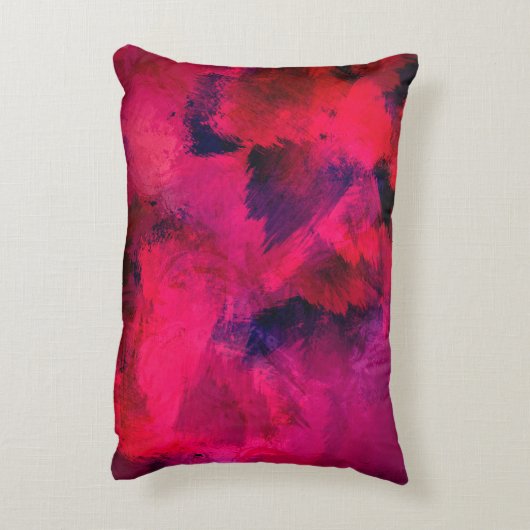 濃い赤と紫はっきりしたとモダン抽象芸術 アクセントクッション (裏面(縦))