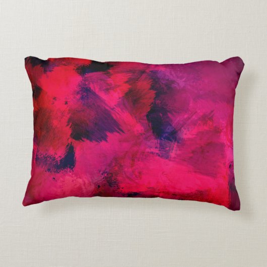濃い赤と紫はっきりしたとモダン抽象芸術 アクセントクッション (裏面)
