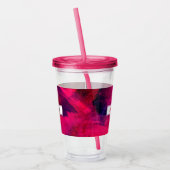 濃い赤と紫はっきりしたとモダン抽象芸術 アクリルタンブラー (左)