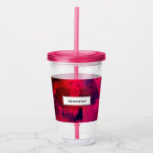 濃い赤と紫はっきりしたとモダン抽象芸術 アクリルタンブラー (正面)