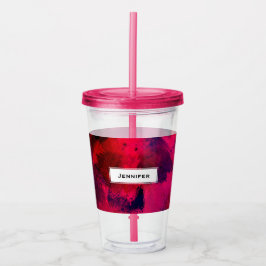 濃い赤と紫はっきりしたとモダン抽象芸術 アクリルタンブラー