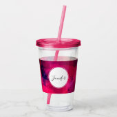 濃い赤と紫はっきりしたとモダン抽象芸術 アクリルタンブラー (裏面)