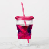 濃い赤と紫はっきりしたとモダン抽象芸術 アクリルタンブラー (左)