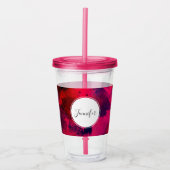 濃い赤と紫はっきりしたとモダン抽象芸術 アクリルタンブラー (正面)