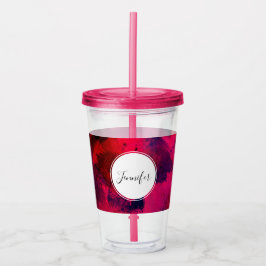 濃い赤と紫はっきりしたとモダン抽象芸術 アクリルタンブラー