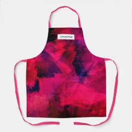 濃い赤と紫はっきりしたとモダン抽象芸術 エプロン